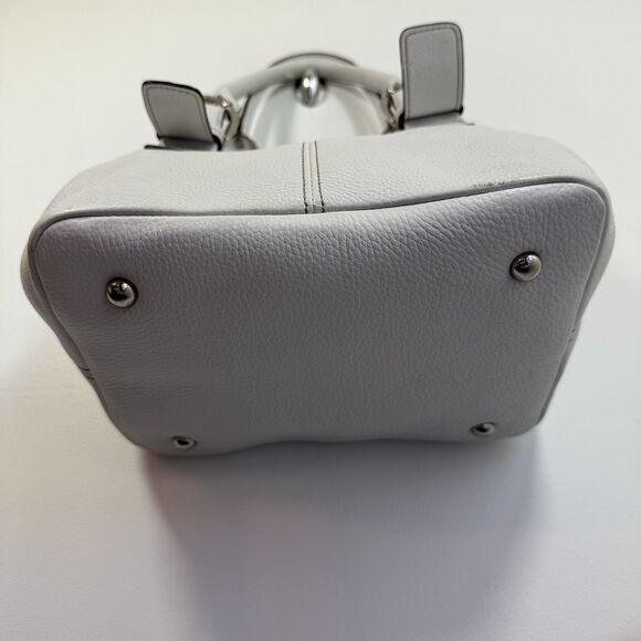 Tignanello Perfect 10 Shopper Tote White Pebbled Leather Handbag Satchel - Picture 7 of 16